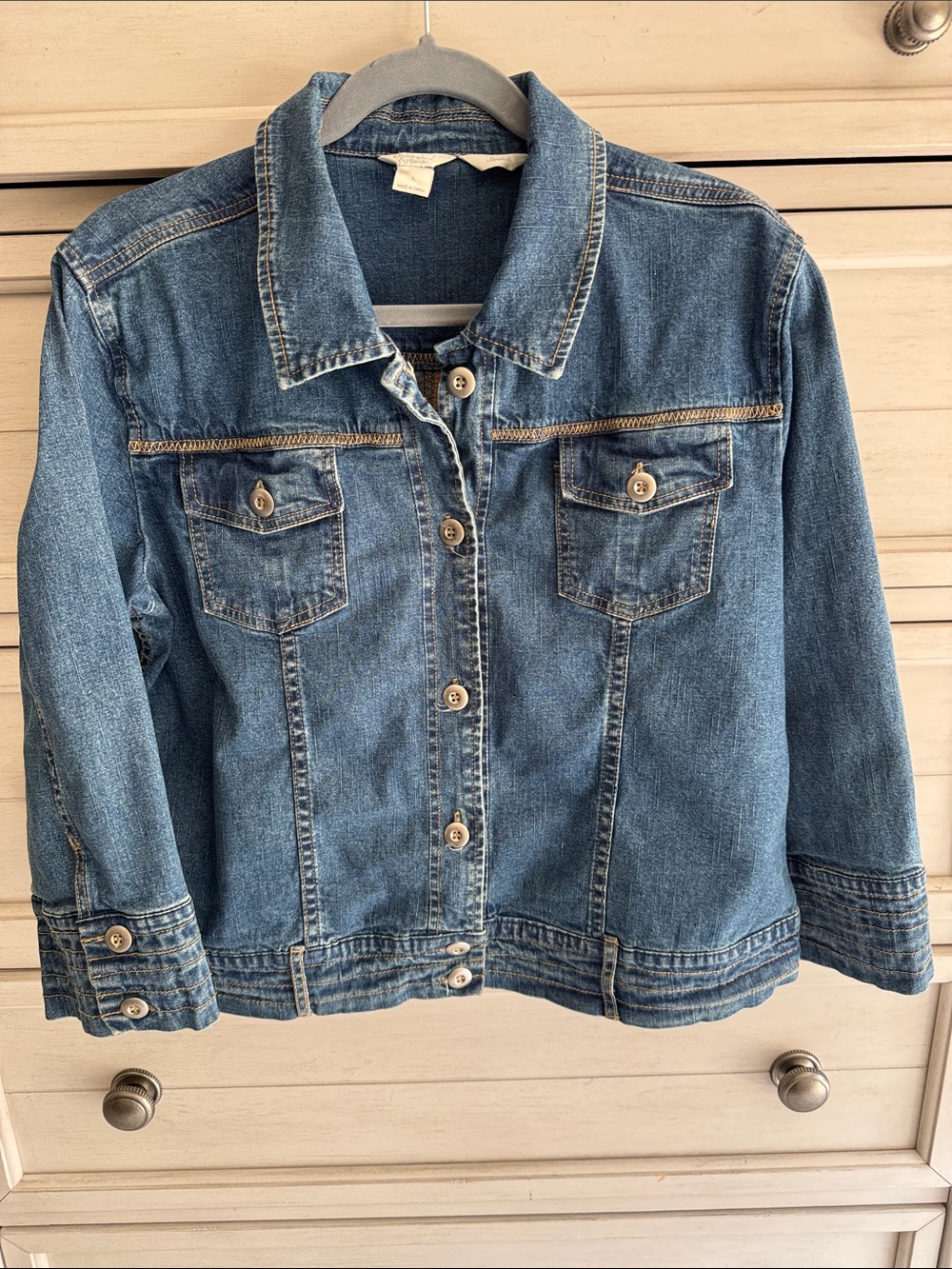 Christopher & Banks Medium Blue Denim Jean Jacket SZ Large